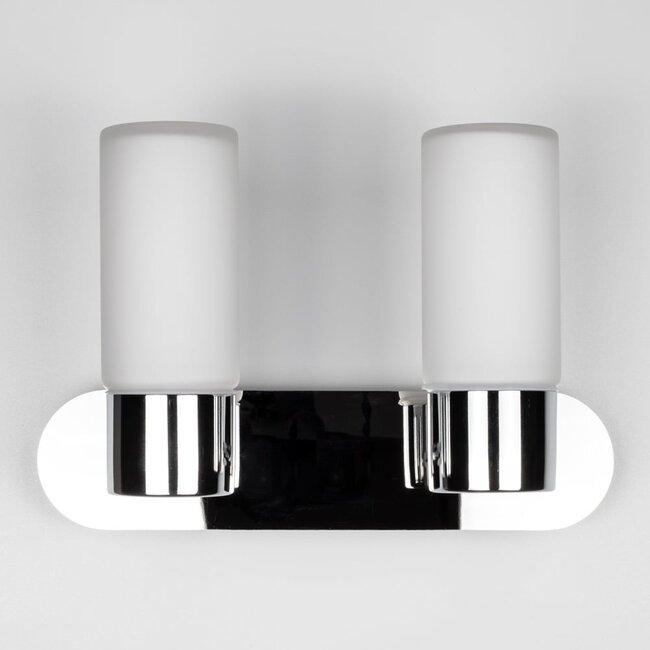 Contemporary bathroom wall light with chrome, IP44 - Estera