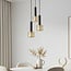 3-light pendant light Aur - black and gold with honeycomb design