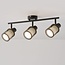 3-light ceiling light Buche - black with honeycomb design