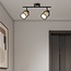2-light ceiling light Buchi - black with honeycomb design