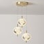 3-light pendant light Hopea with 3-step dimmable LED - gold