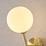 Wall light Runda - gold with milk-white glass globe