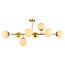 8-light linear ceiling light Osem - in opal glass and gold