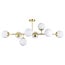8-light linear ceiling light Osem - in opal glass and gold