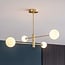 4-light ceiling light Stiri - gold with milk-white glass globes