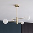 4-light ceiling light Stiri - gold with milk-white glass globes
