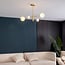 4-light ceiling light Stiri - gold with milk-white glass globes