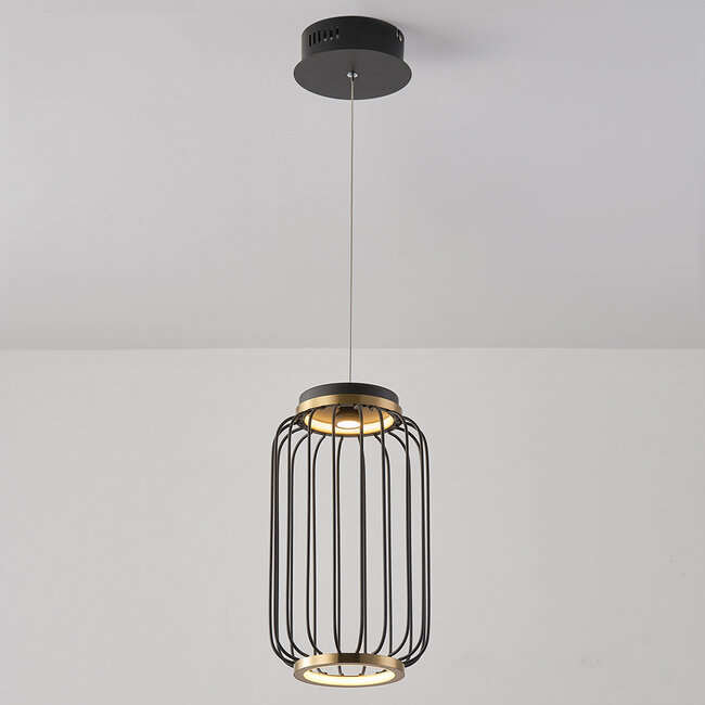 pendant light Puri with integrated LED - black and gold