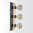 Black wall lamp, 3-light - Nolan