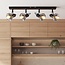 4-light ceiling light Elsa with smoked grey glass - black