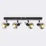 Ceiling light with smoked grey glass, 4-light - Elsa