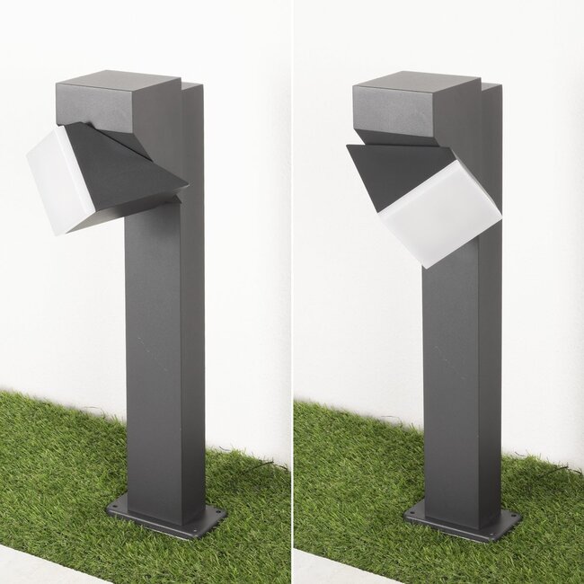Elpida standing outdoor lamp with adjustable spotlight - anthracite