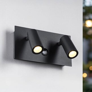 Outdoor wall light Filia with sensor and adjustable spotlights - anthracite