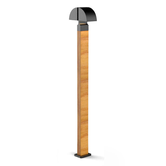 Standing outdoor lamp in wood effect - Xenia