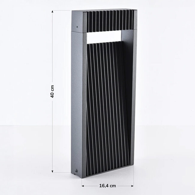 Outdoor floor lamp Andrew with ribbed design - black with integrated LED