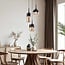 3-light pendant light Victor in amber glass - amber and black