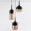 3-light pendant light Victor in amber glass - amber and black