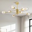 Designer sand gold ceiling lamp with transparent glass - 8-light Idaho