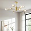 8-light ceiling light Idaho - sand gold with clear glass globes