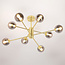 Designer sand gold ceiling lamp with smoked glass - 8-light Idaho