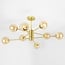 8-light ceiling light Idaho - sand gold with amber glass globes