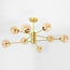 8-light ceiling light Idaho - sand gold with amber glass globes