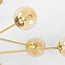 8-light ceiling light Idaho - sand gold with amber glass globes