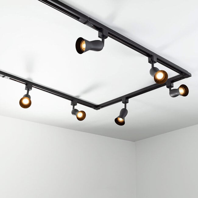 1-phase track system set of 3 metres with Elle spotlights, black