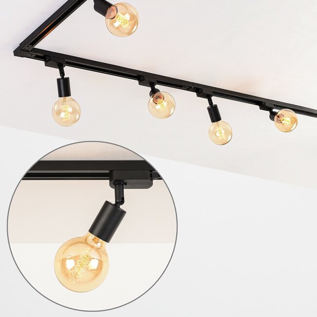 Modern single-phase track system with Jax spotlights