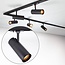 Modern 1-phase track lighting system, 3 metres, with Liam spotlights – Black
