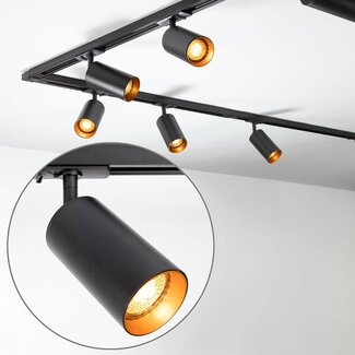 3 metre 1-phase track system set with Juno spotlights, black