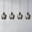 4-light pendant light Sanford with smoked glass