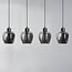 4-light pendant light Sanford with smoked glass