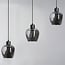 3-light pendant light Vegas with smoked glass