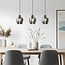 3-light pendant light Vegas with smoked glass