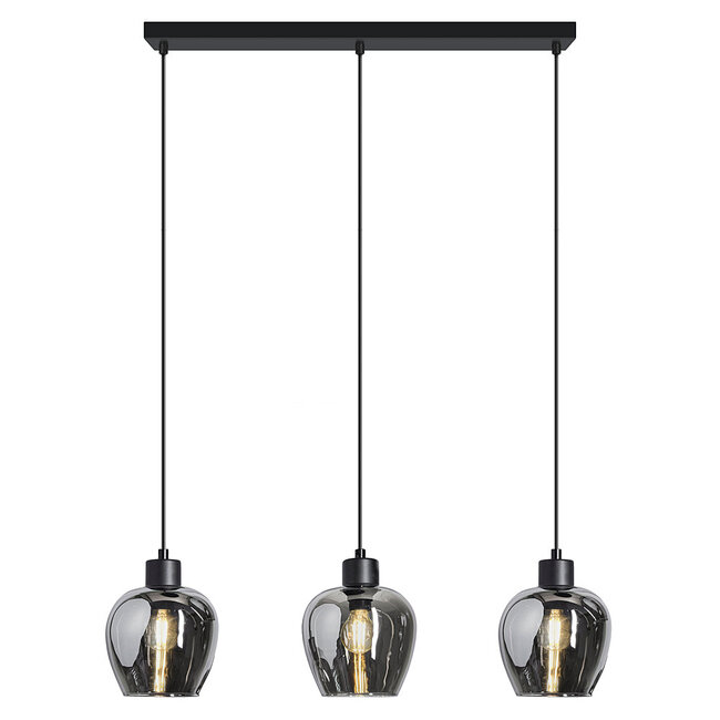 3-light pendant lamp with smoked glass - Vegas