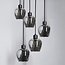 5-light pendant lamp with smoked glass - Glendale