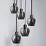 5-light pendant light Glendale with smoked glass