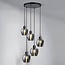 5-light pendant lamp with smoked glass - Glendale