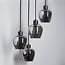 4-light pendant light Raleigh with smoked glass