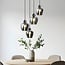 4-light pendant light Raleigh with smoked glass
