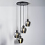 4-light pendant lamp with smoked glass - Raleigh