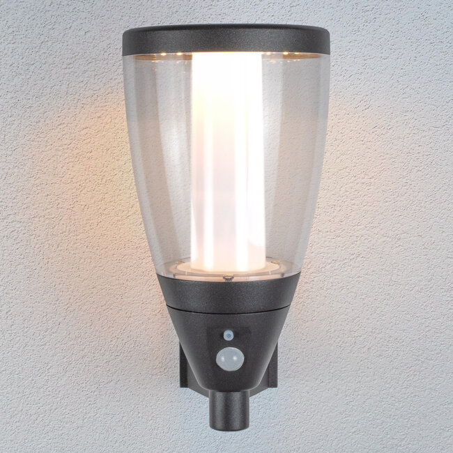 Solar outdoor wall light with sensor Daron