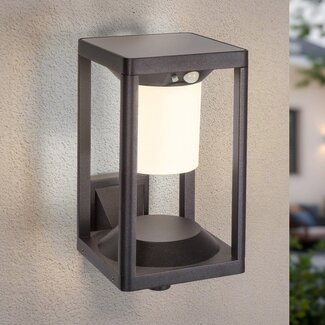 Milena solar wall light for outdoor use with sensor