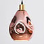 3-light designer pendant light Rick with wavy glass - rose gold