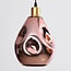 3-light designer pendant light Rick with wavy glass - rose gold