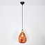 Designer pendant light Evan with wavy glass - rose gold