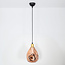 Designer pendant light Evan with wavy glass - rose gold