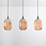 Erin pendant lamp in ribbed Amber glass, 3-light
