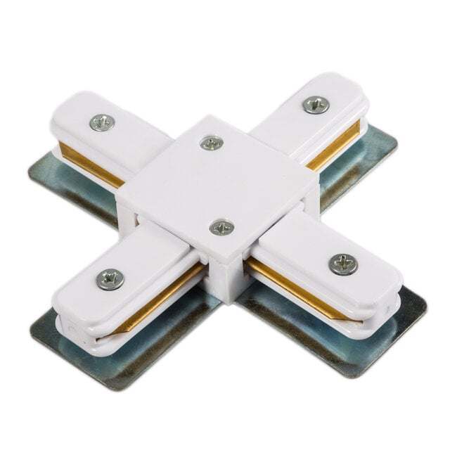 X-connector for 1-phase track, white